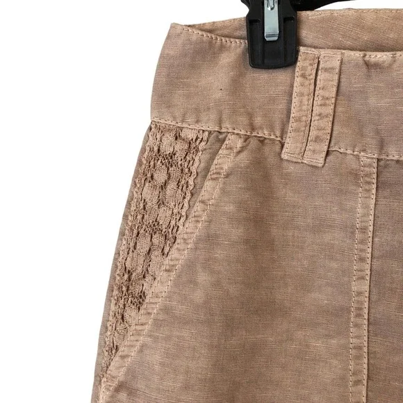 NWOT Sundance Organia Lace Pants Size 12 Linen Cotton Blnd Relaxed Fit Rose Dust - Picture 5 of 9